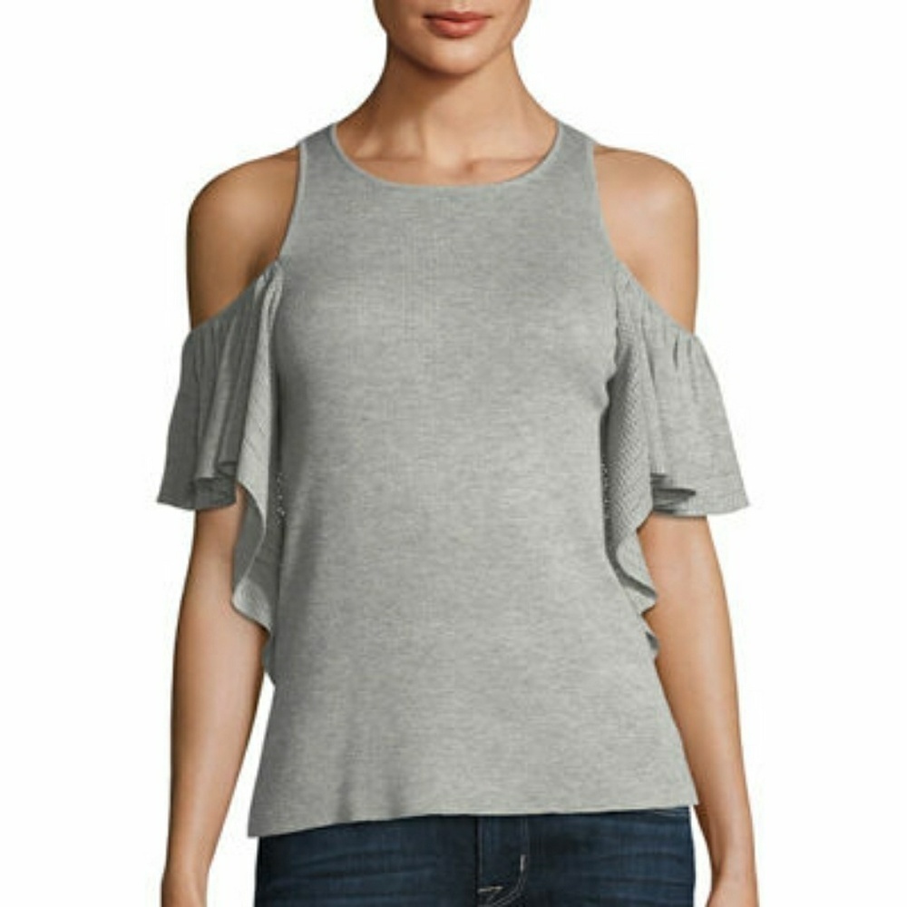 John + Jenn Cold Shoulder Sweater Top M